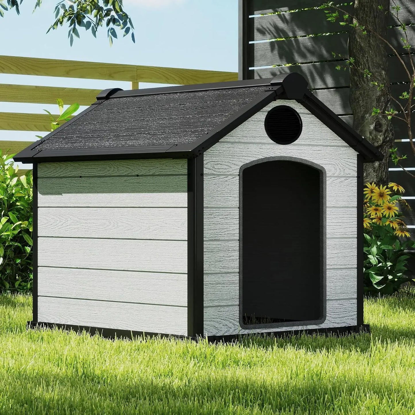Insulated Weatherproof Dog House For Two Large Dogs Outdoor