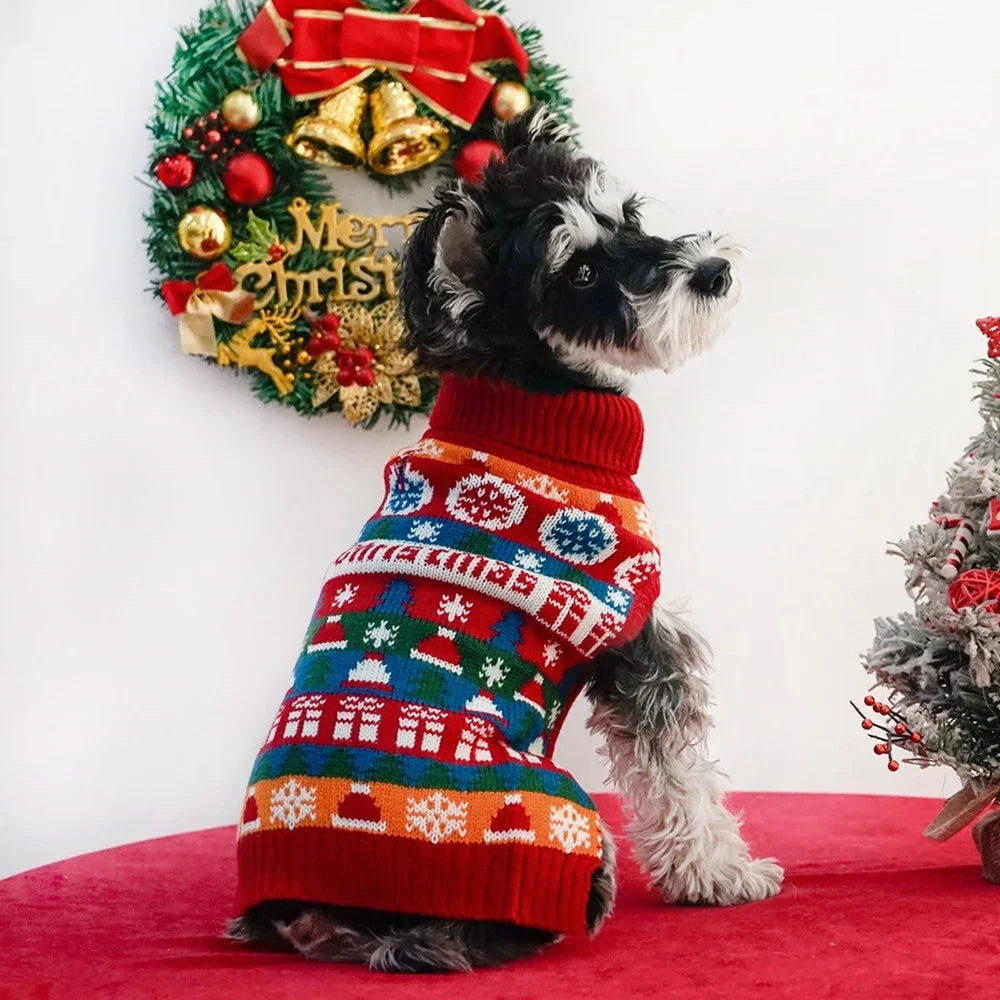 Christmas Puppy Sweater for Small Dogs Winter Warm Knitwear