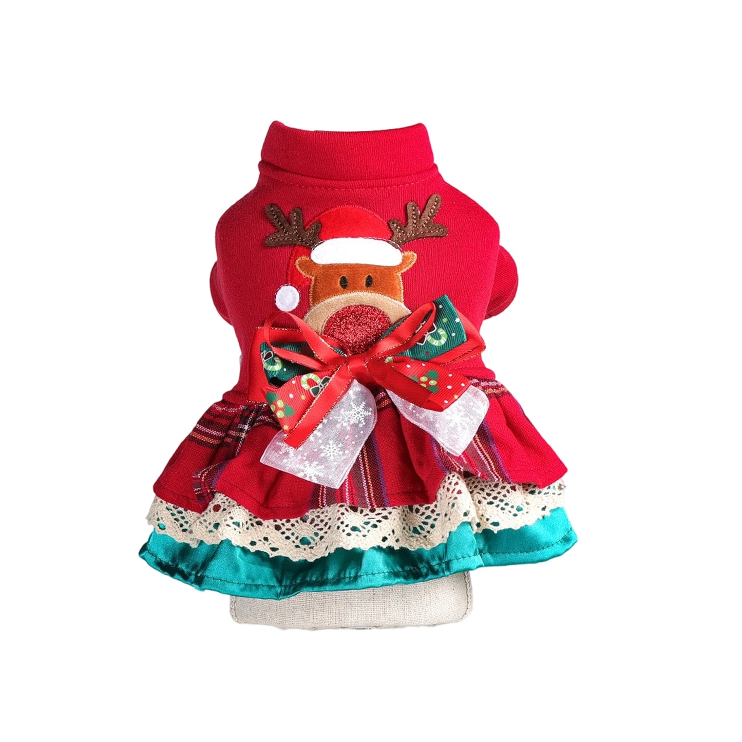 Christmas Dog Costume With Santa Hat And Jingle Bell Collar