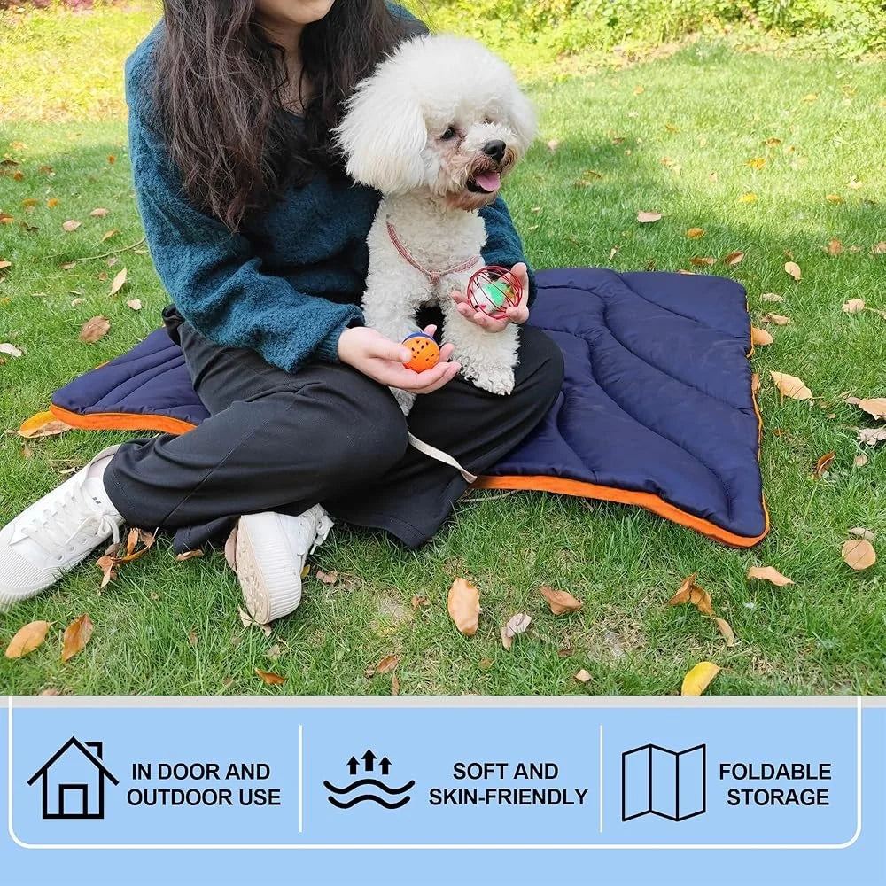 Large Waterproof Dog Mat Portable Travel Cushion Roll Up