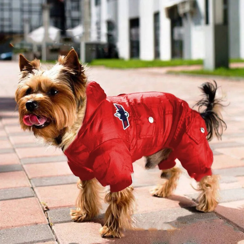 Winter Warm Hooded Padded Dog Jacket Small Medium Dogs