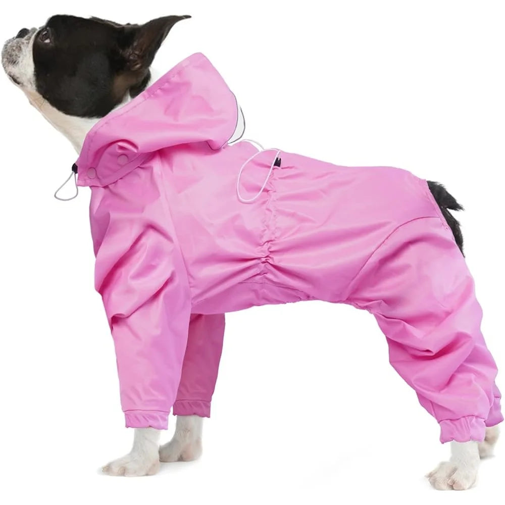 Pet Waterproof Rain Coat For Dogs Leash Hole Poncho