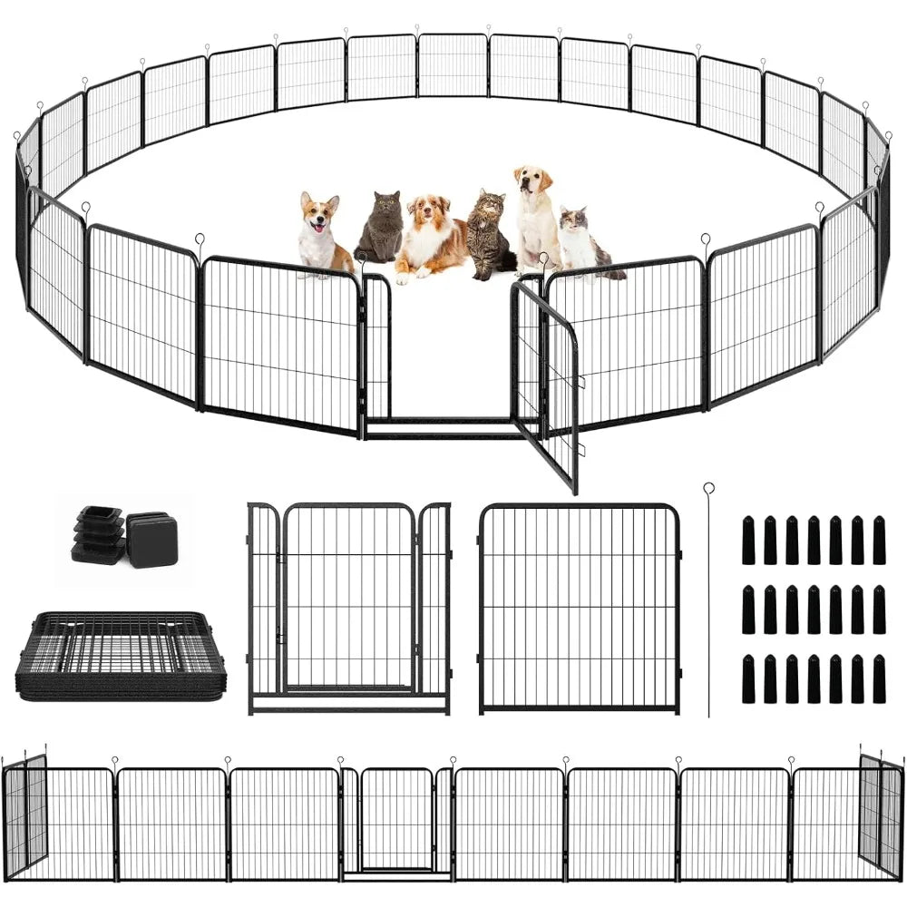 Outdoor Dog Playpen 24 Panels Anti Rust 32 Inch Height