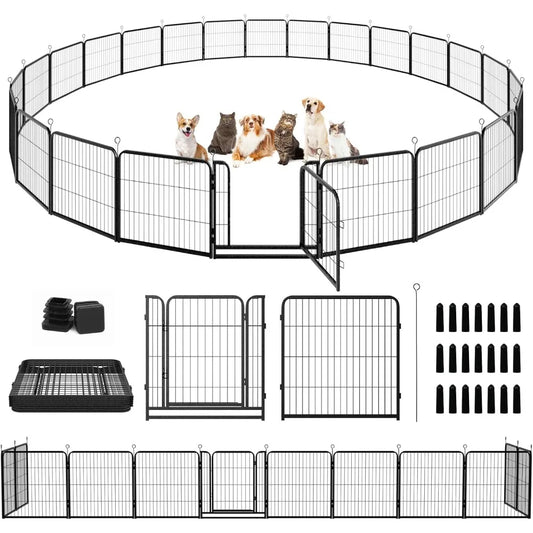 Outdoor Dog Playpen 24 Panels Anti Rust 32 Inch Height