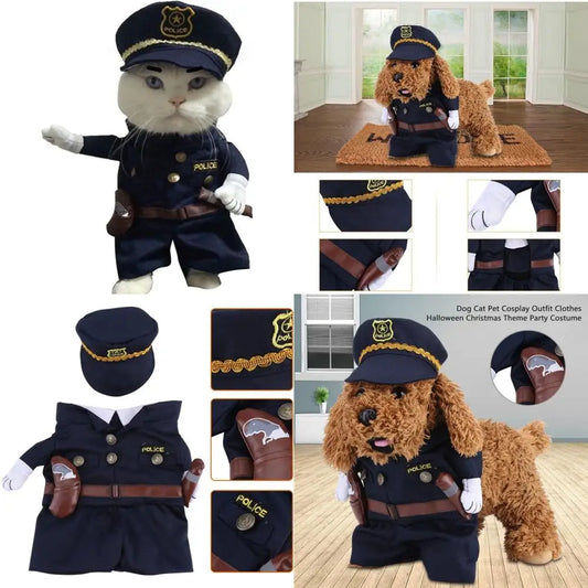 Fdit Pet Costume With Hat For Dogs Cats Halloween Party