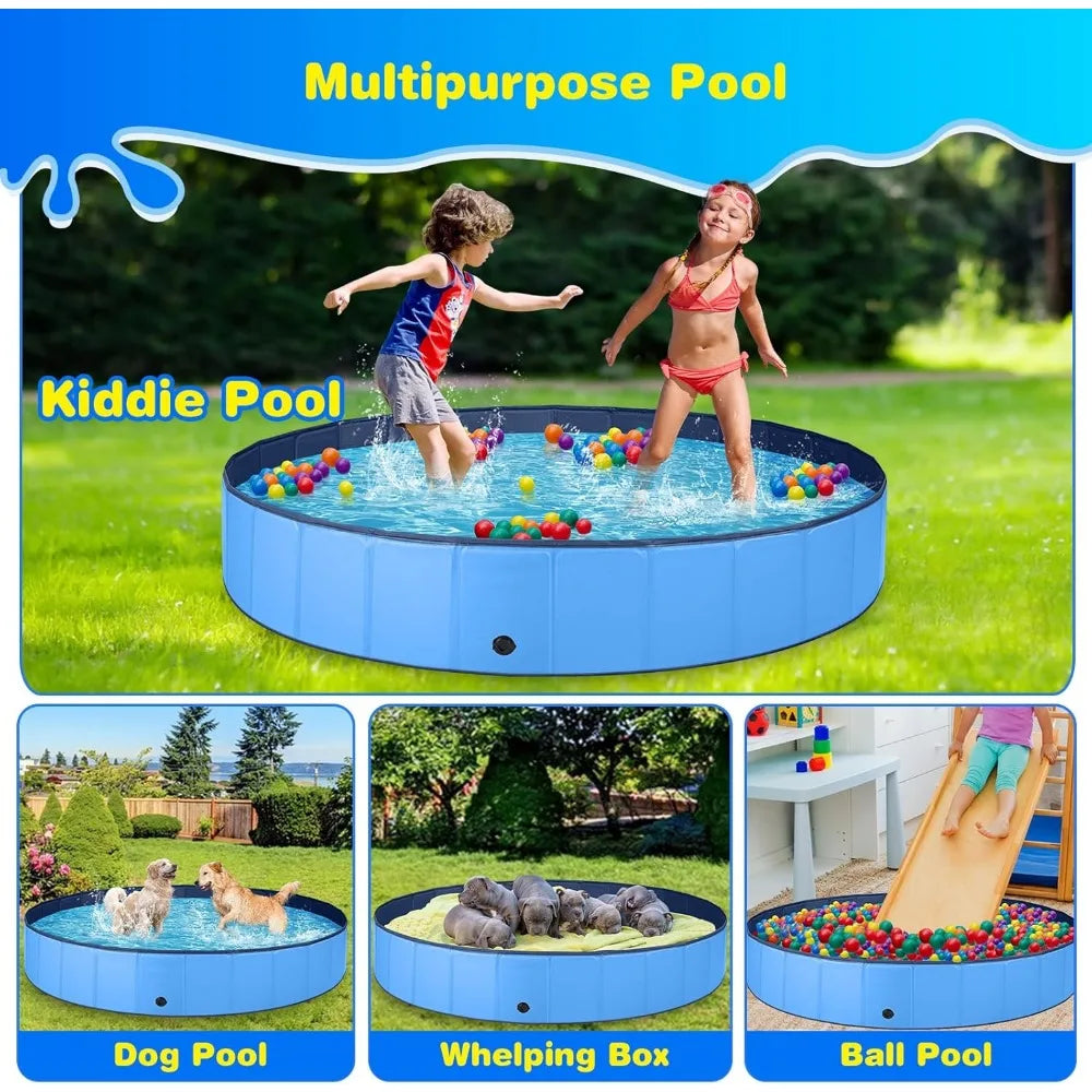 Large Portable Dog Pool and Kids Pool Foldable Tub
