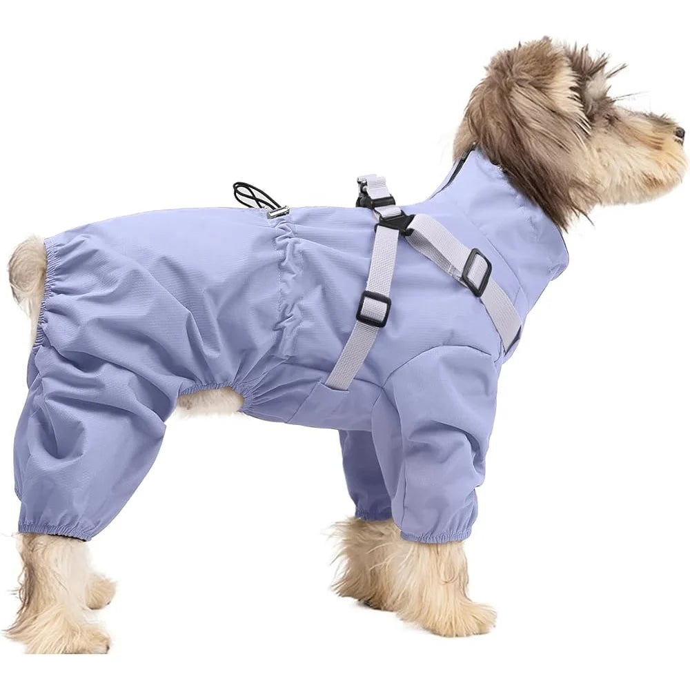 Waterproof Dog Raincoat Harness For Small Dogs Adjustable