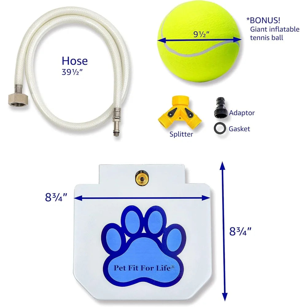 Dog Pedal Water Fountain Step On Sprinkler Giant Tennis Ball