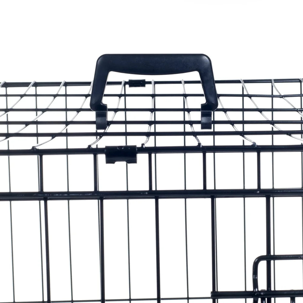 36 Inch Double Door Dog Crate With Divider Panel Foldable Kennel