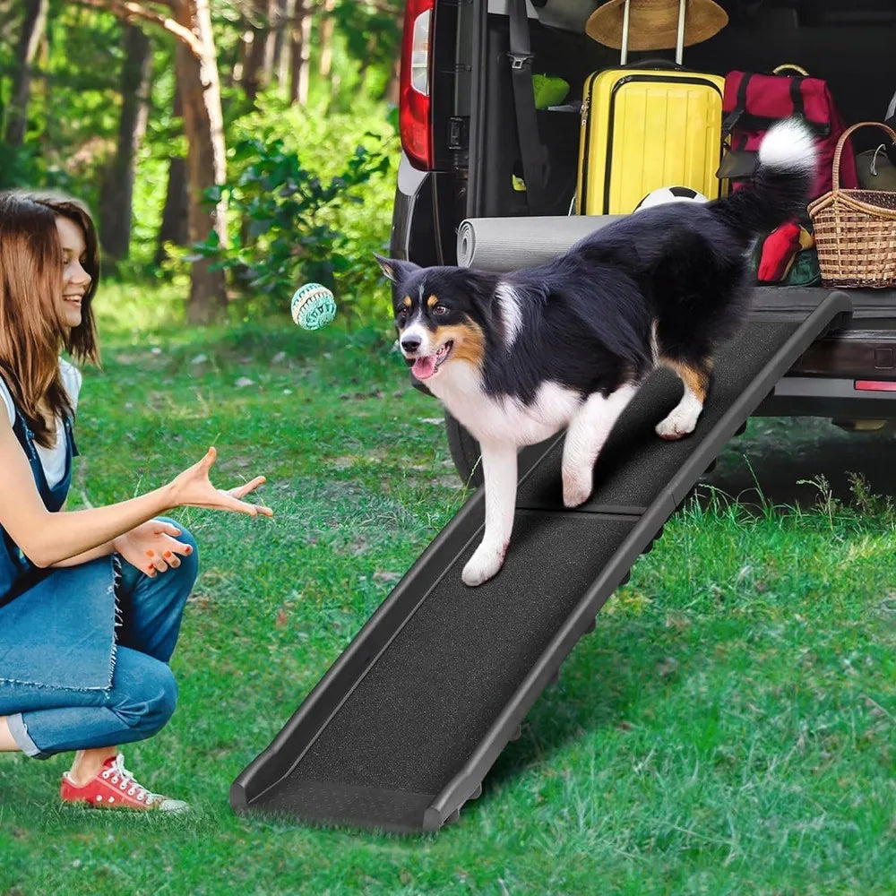 Folding Dog Ramp Car SUV 62 Inches Non Slip Raised Rails