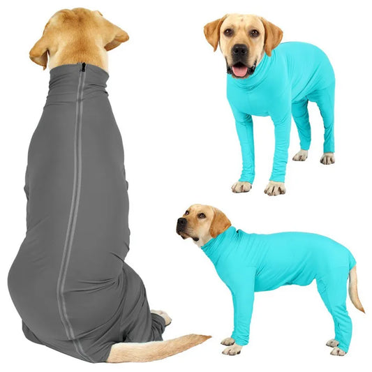 Long Sleeve One Piece Dog Pajamas For Post Surgery Recovery