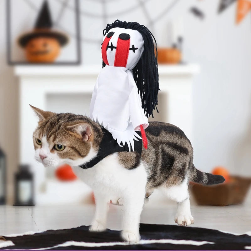 Pet Halloween Costume Knight Ghost Design for Dogs and Cats