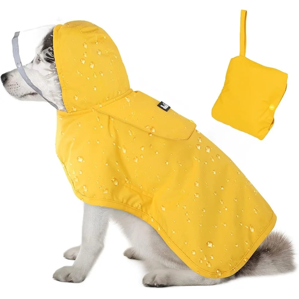 Adjustable Waterproof Dog Raincoat With Transparent Hood