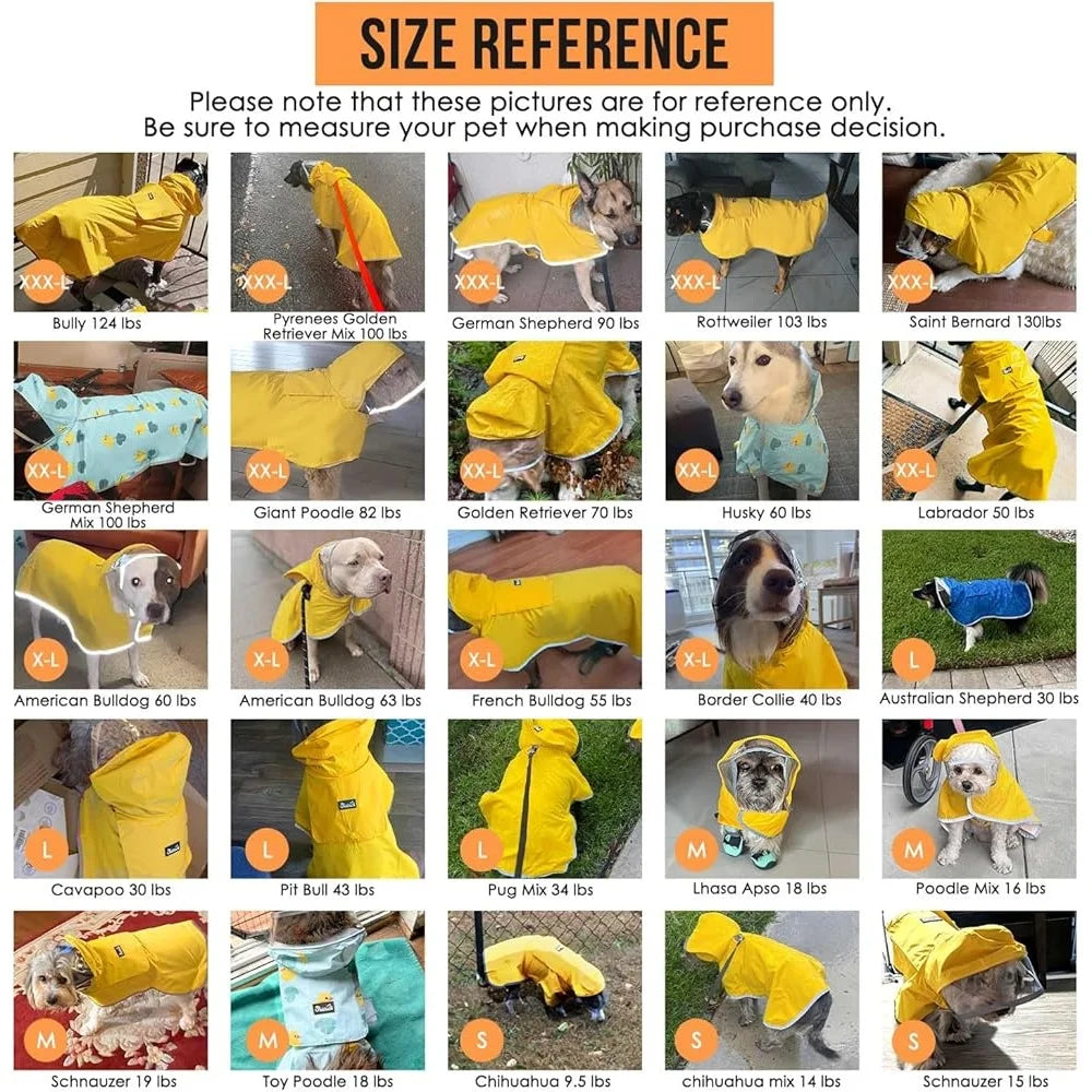 Adjustable Waterproof Dog Raincoat With Transparent Hood