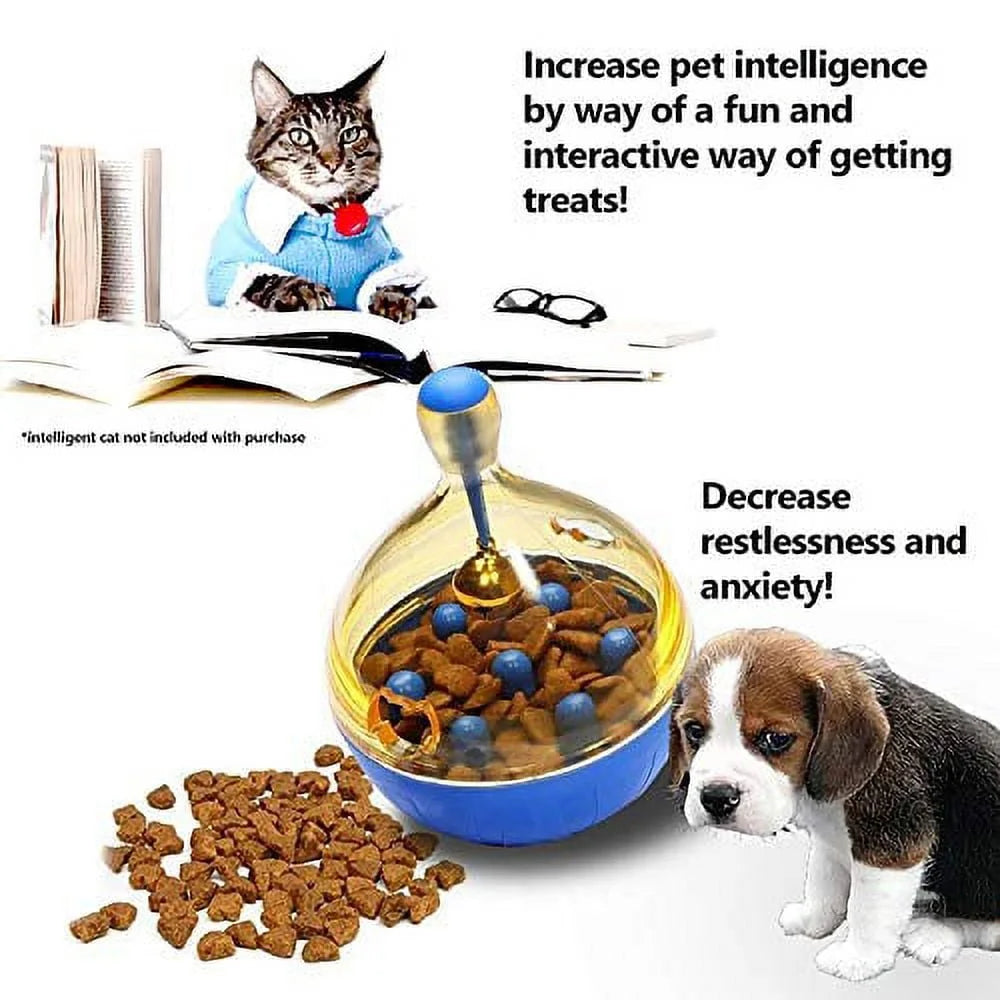 2 Piece Slow Feeder Toy for Cats and Dogs Interactive Pet Feeding Tumbler Puzzle Dispenses Treats Improves IQ and Reduces Bloating
