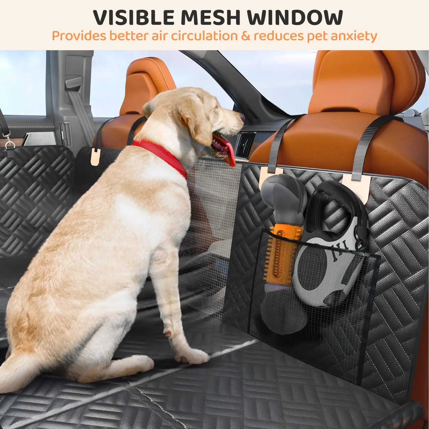 Rear Seat Dog Cover With 400 Pound Load Extender For Cars