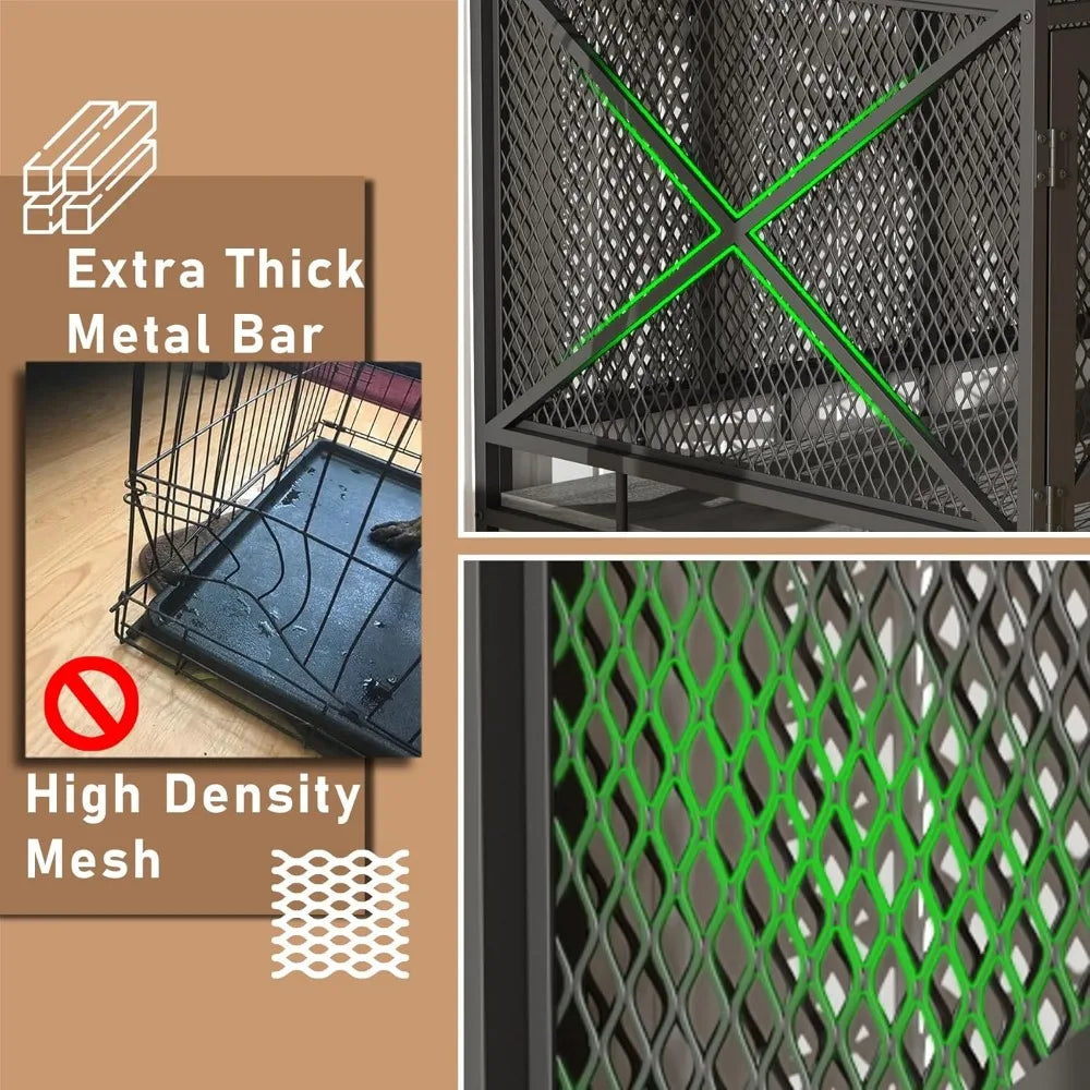 Masterpiece Dog Crate Furniture Heavy Duty 43 Inch Universal Large Corner Dog Crate Indoor Pets Chewproof Durable