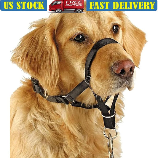 No Pull Dog Head Collar Training Harness for Medium Large Dogs Adjustable Comfortable Fit with Training Guide Included
