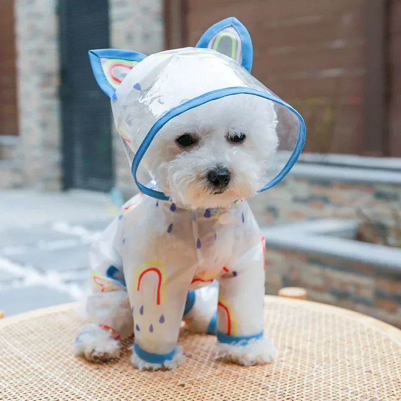 Dog Raincoat Waterproof Hooded Pet Clothes Apparel For Dogs