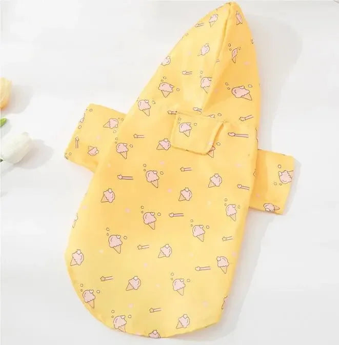 Dog Raincoat Summer Fashion Short Sleeve Waterproof Coat