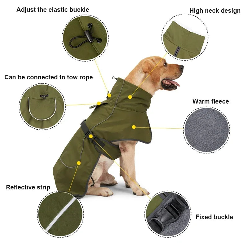Winter Warm Dog Coat Waterproof Vest Jacket for Large Dogs