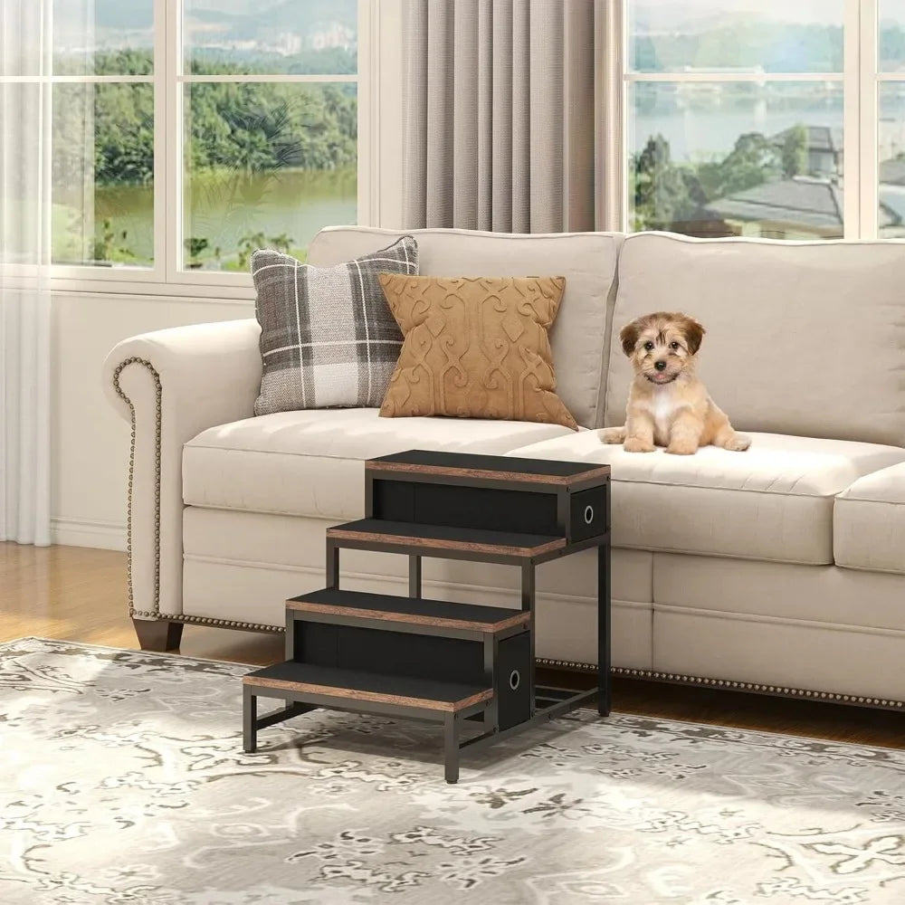 Pet Bunk Bed With Stairs And Storage For Dogs And Cats