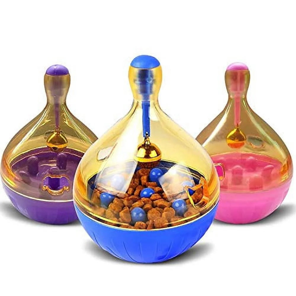 2 Piece Slow Feeder Toy for Cats and Dogs Interactive Pet Feeding Tumbler Puzzle Dispenses Treats Improves IQ and Reduces Bloating