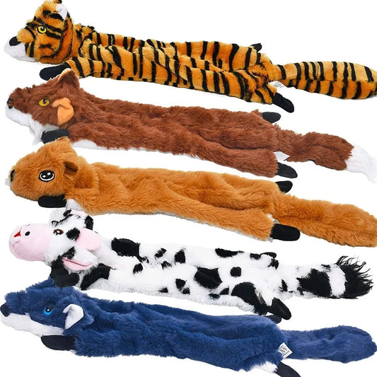 Dog Squeaky Toys 5 Pack Plush Crinkle Chew Toys for Large and Medium Dogs No Stuffing Ideal for Teething and Boredom