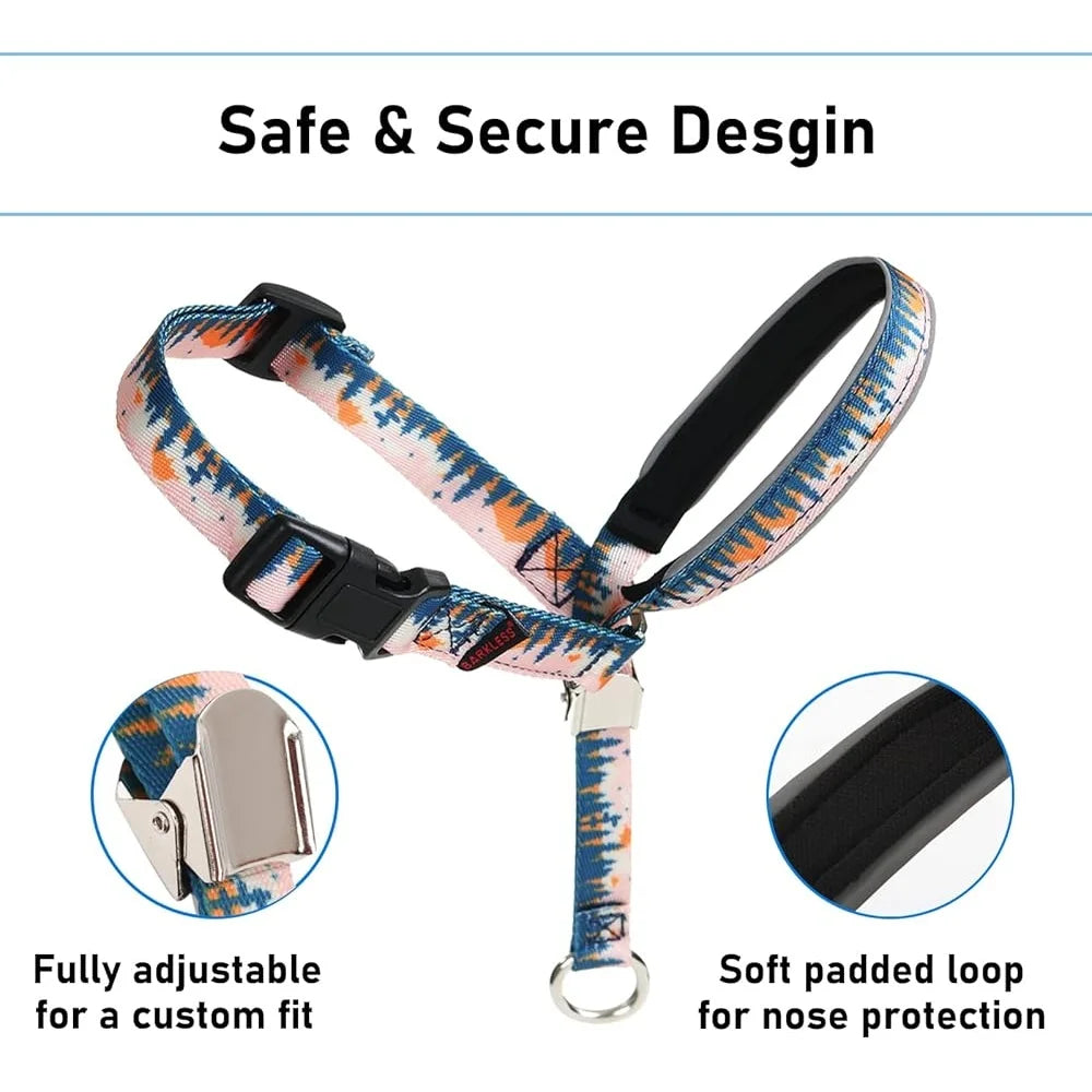Dog Head Collar Anti Pulling Halter with Leash Adjustable Snout Harness for Large Medium Small Dogs Safe Durable Training Tool
