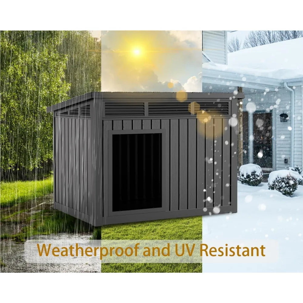 Indoor Outdoor Dog House Weatherproof Roof Removable Floor
