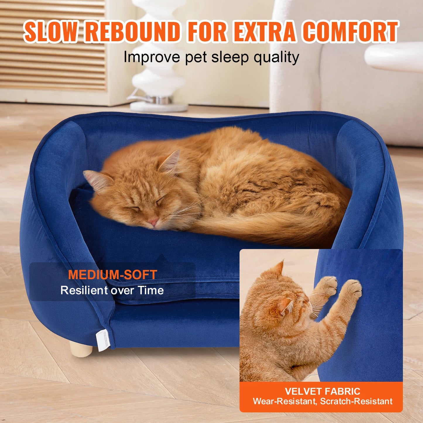 SucceBuy Pet Sofa Couch For Medium Sized Dogs And Cats Soft Velvety Dog Bed For Living Room Bedroom Clinic Pet Store