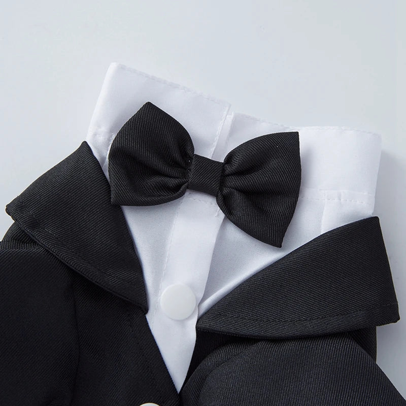 Pet Dog Tuxedo Formal Suit For Small Medium Dogs Bow Tie