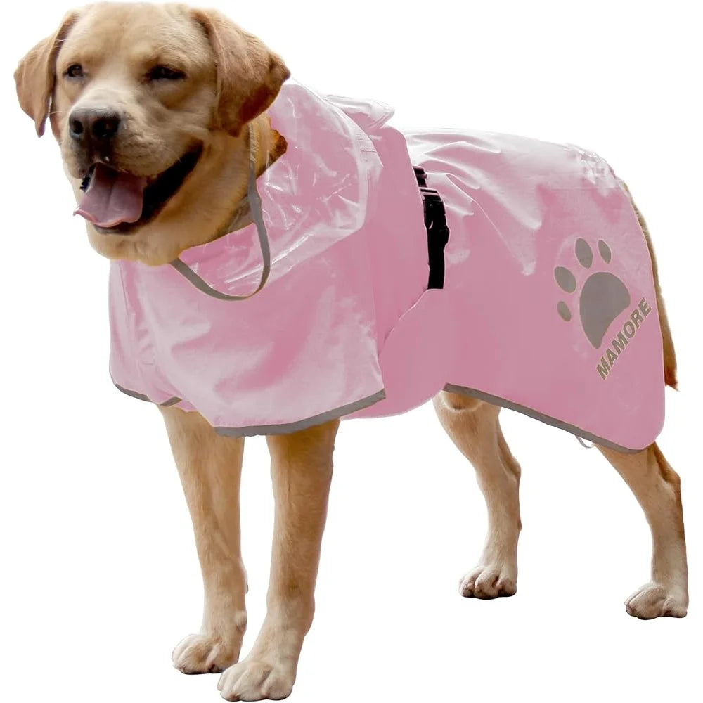 Breathable Waterproof Dog Raincoat With Adjustable Hooded Poncho Leash Hole Reflective Strip For Small Medium Large Pets