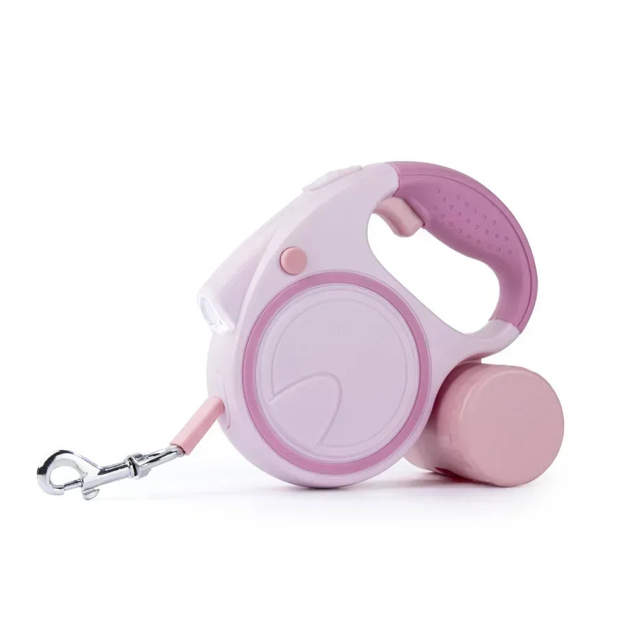 Rope 16 Multifunctional Dog Leash With LED Dispenser Retractable Reflective Puppy Poop Bag Holder