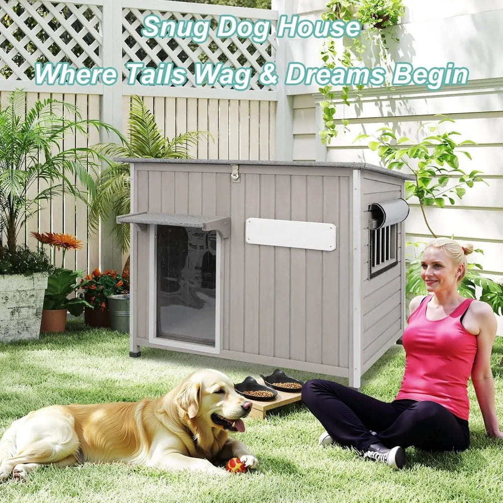 Outdoor Weatherproof Dog House With Raised Feet Anti Chewing