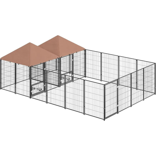Outdoor Large Dog Kennel Heavy Duty With Rotating Bowls