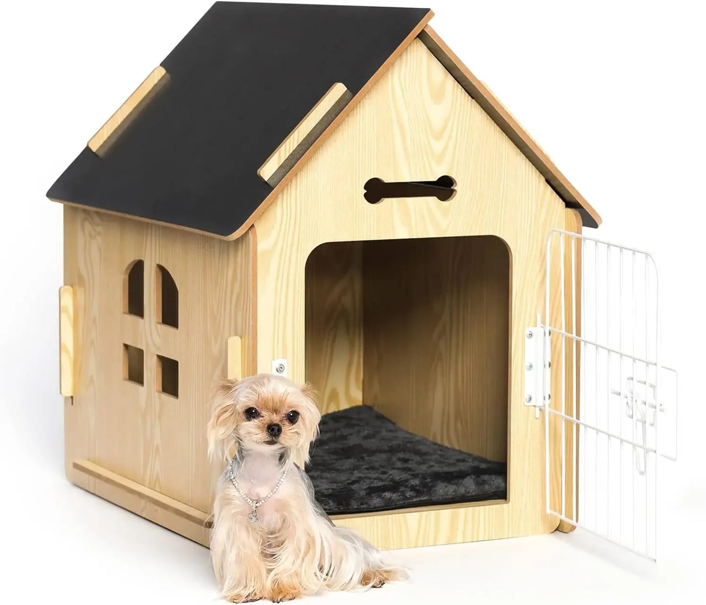 Cozy Wooden Indoor Dog House For Small Pets And Cats