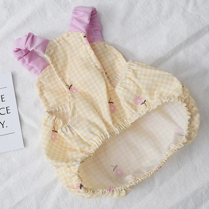 Summer Dog Clothes Plaid Vest Dress Small Chihuahua