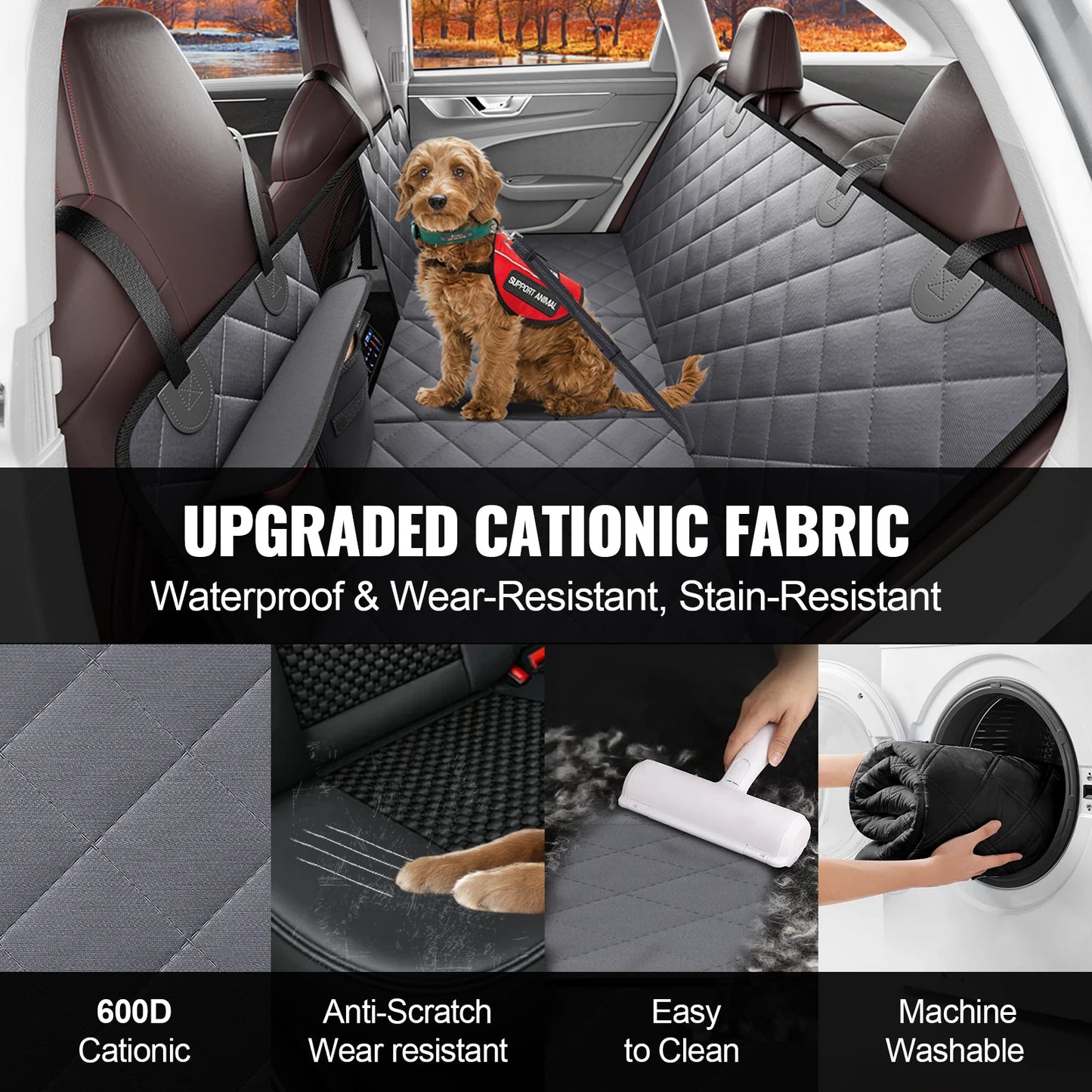 Dog Hammock Back Seat Extender Waterproof Car Cover