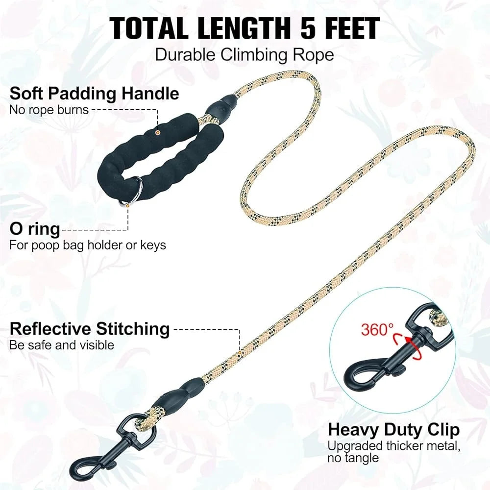 Floral Dog Harness and Leash Set No Pull No Choke Escape Proof Step In Vest with Padded Handle Lightweight Durable and Breathable for Small Dogs