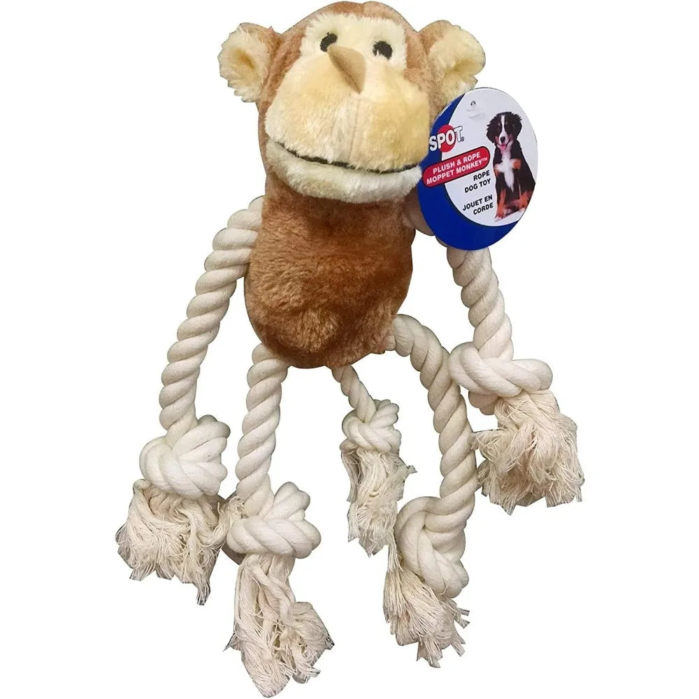 Spot Mop Pets Dog Toys Monkey Three Pack Durable Safe Fun