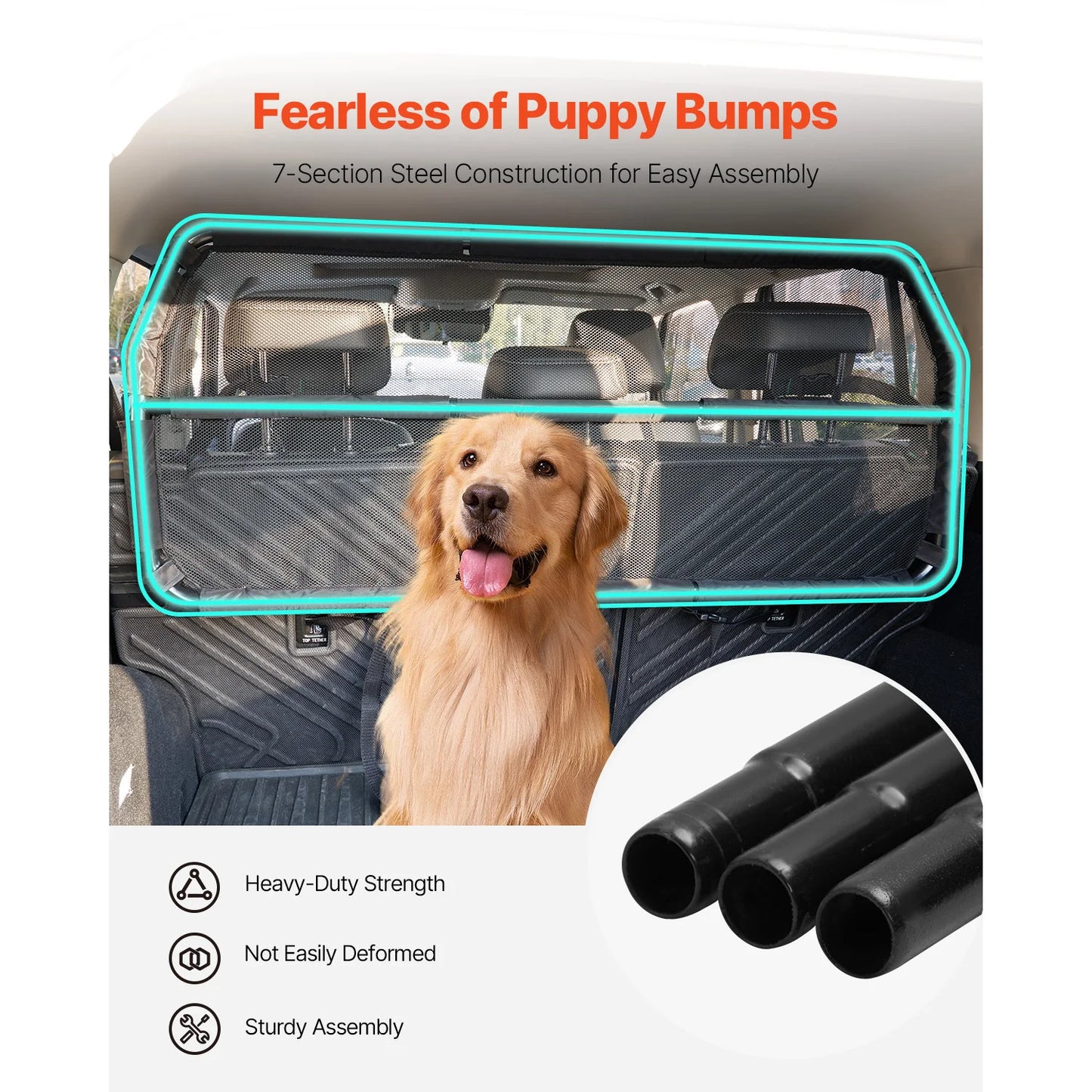 SucceBuy Dog Car Barrier See Through Mesh Universal Fit