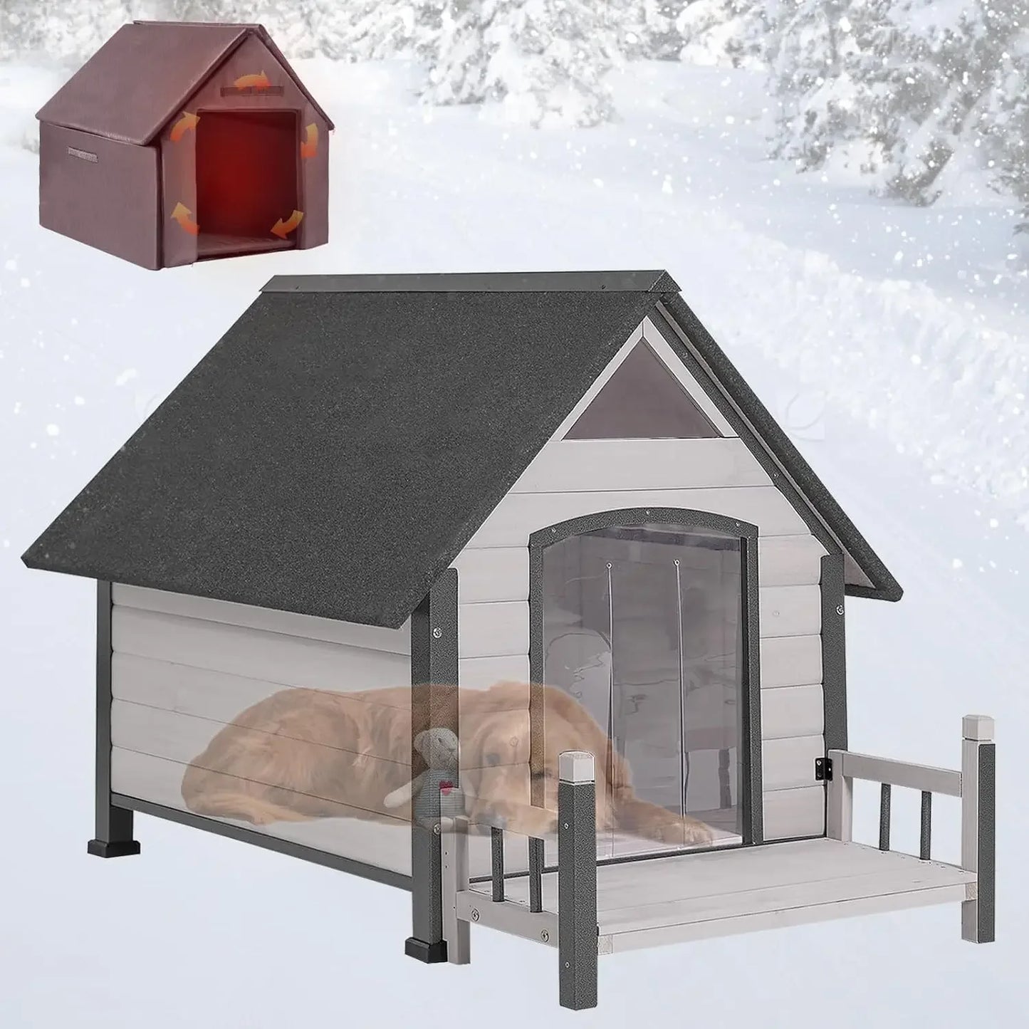 Outdoor Dog House for Large Breed Weatherproof Kennel