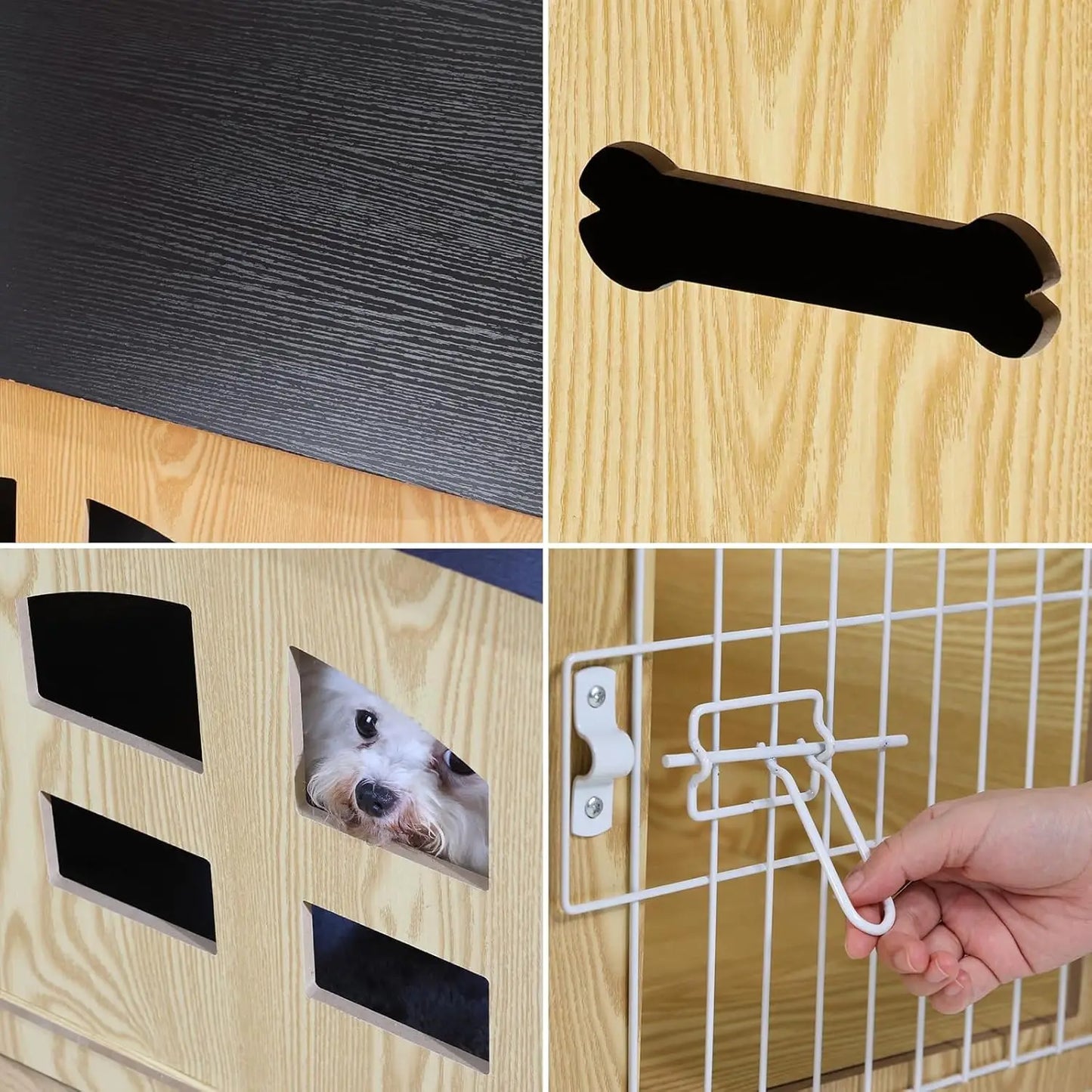 Dog House Indoor for Small Dogs and Cats Cozy Wooden Design with Air Vents and Elevated Floor