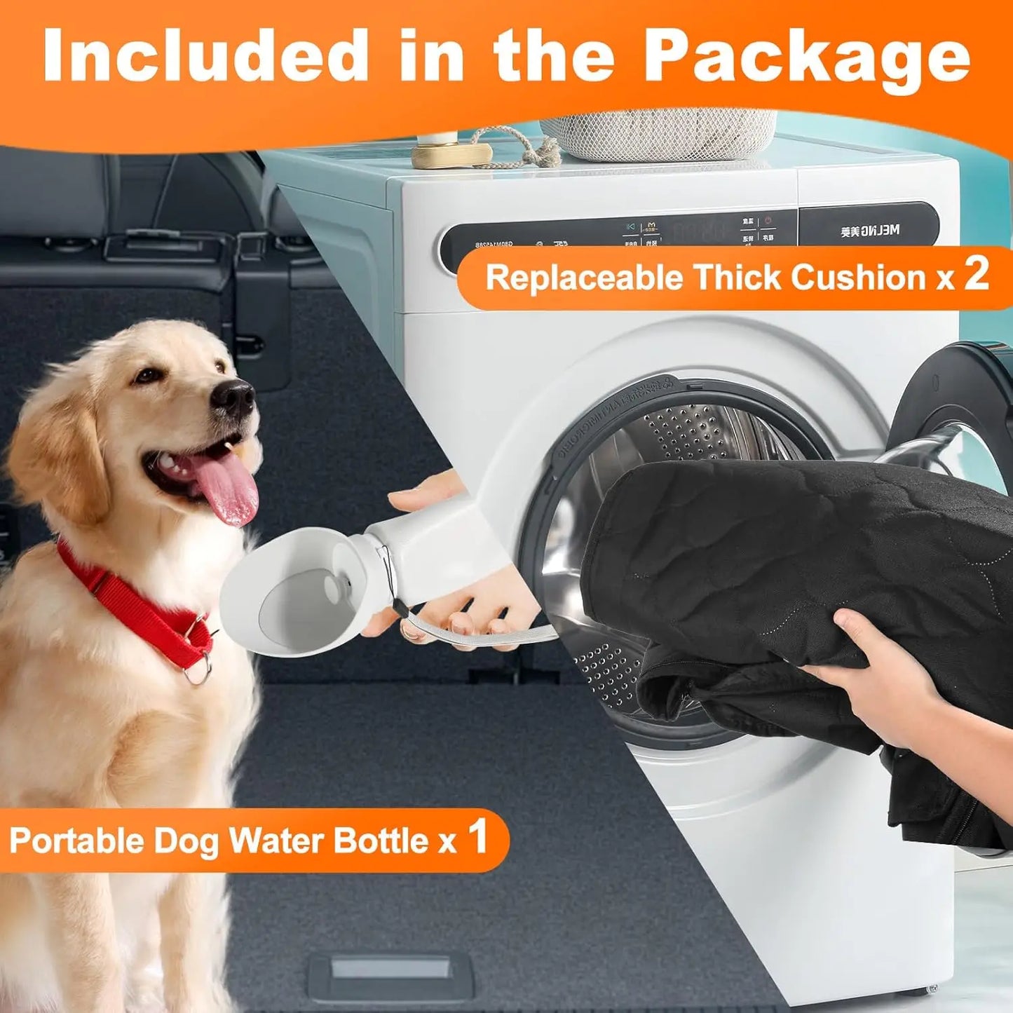 Waterproof Foldable Pet Car Seat Hammock Rear Protector