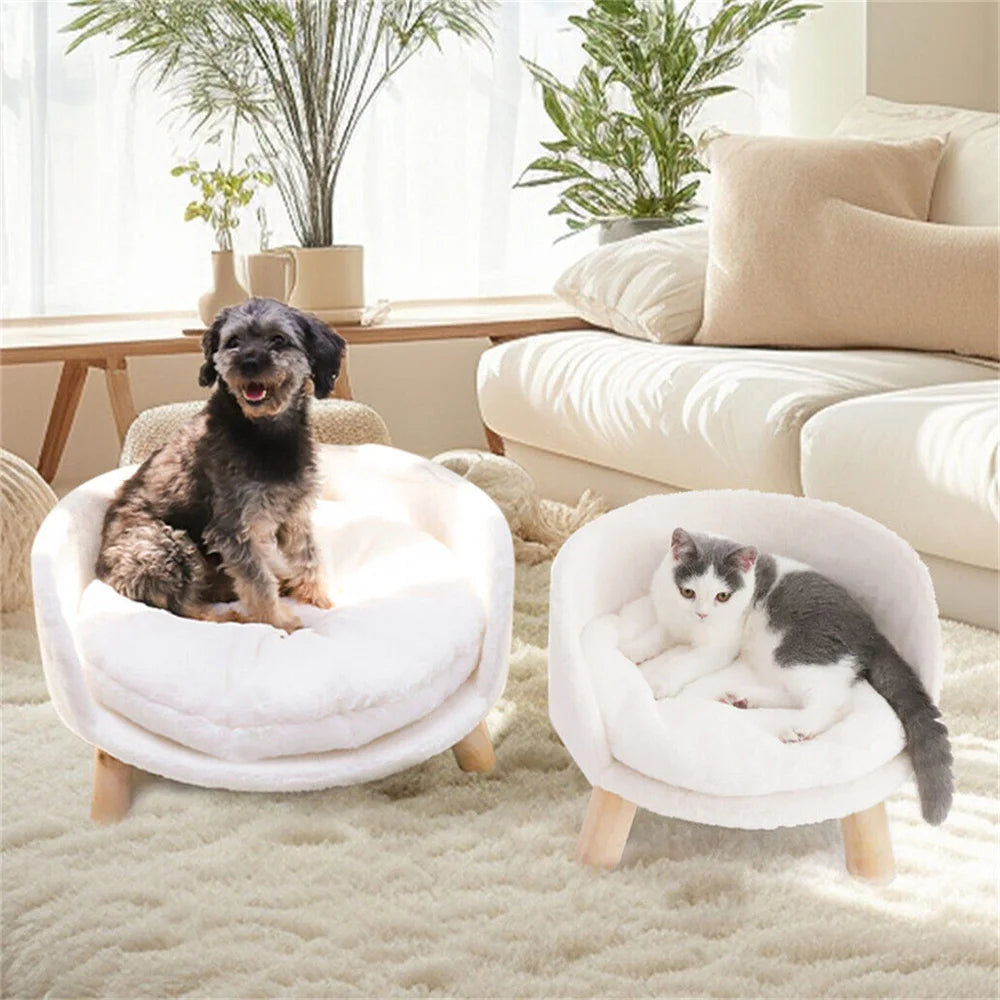 Ultra Soft Elevated Dog Cat Sofa Bed With Waterproof Cushion