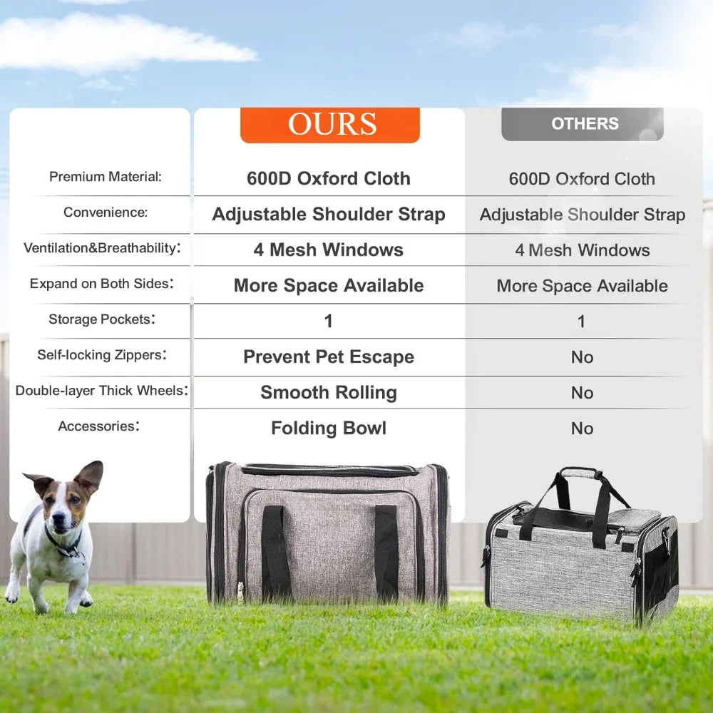 Airline Approved Expandable Pet Carrier With Wheels