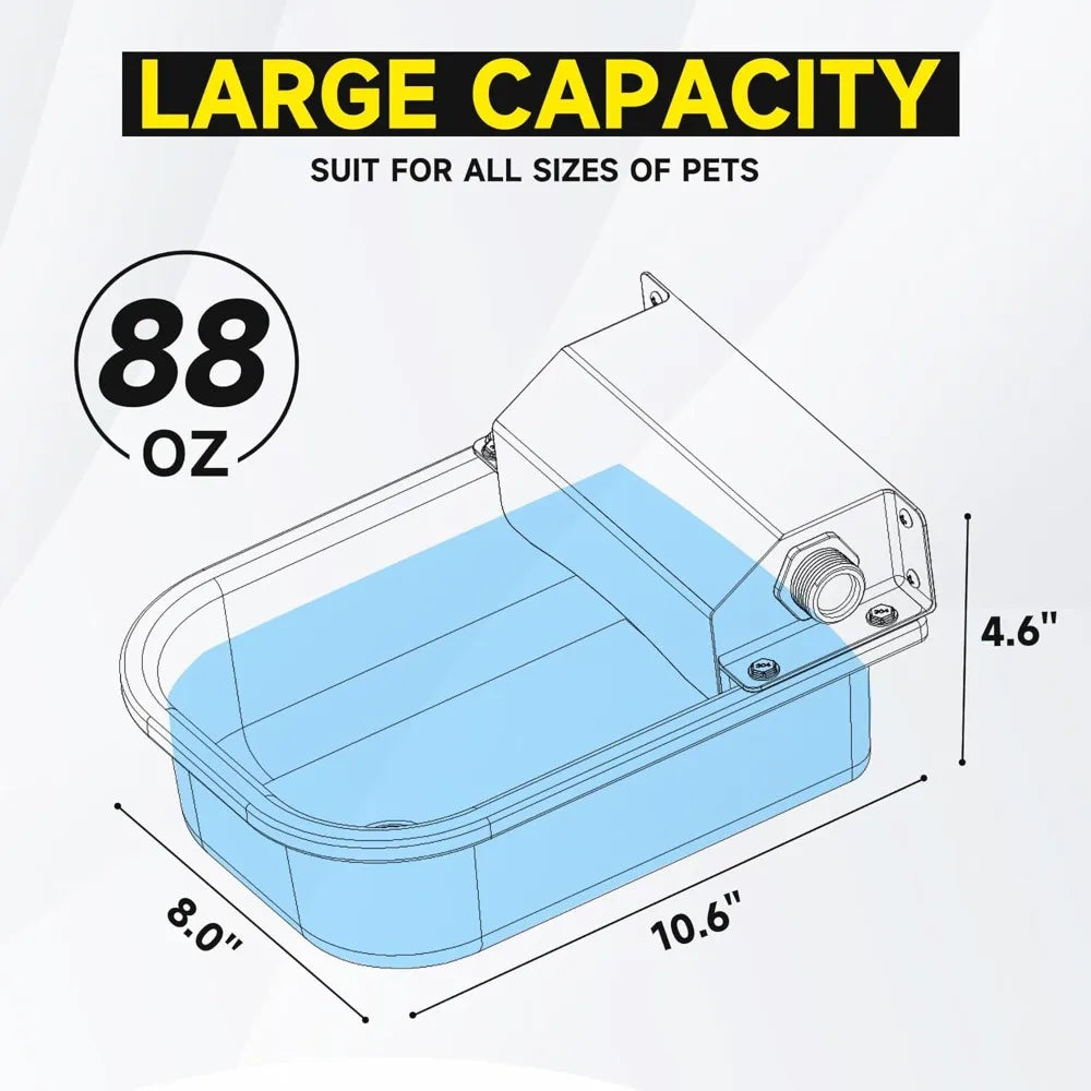 Automatic Dog Waterer 3L Stainless Steel Auto Fill For Pets