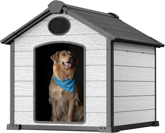 Insulated Weatherproof Dog House For Two Large Dogs Outdoor