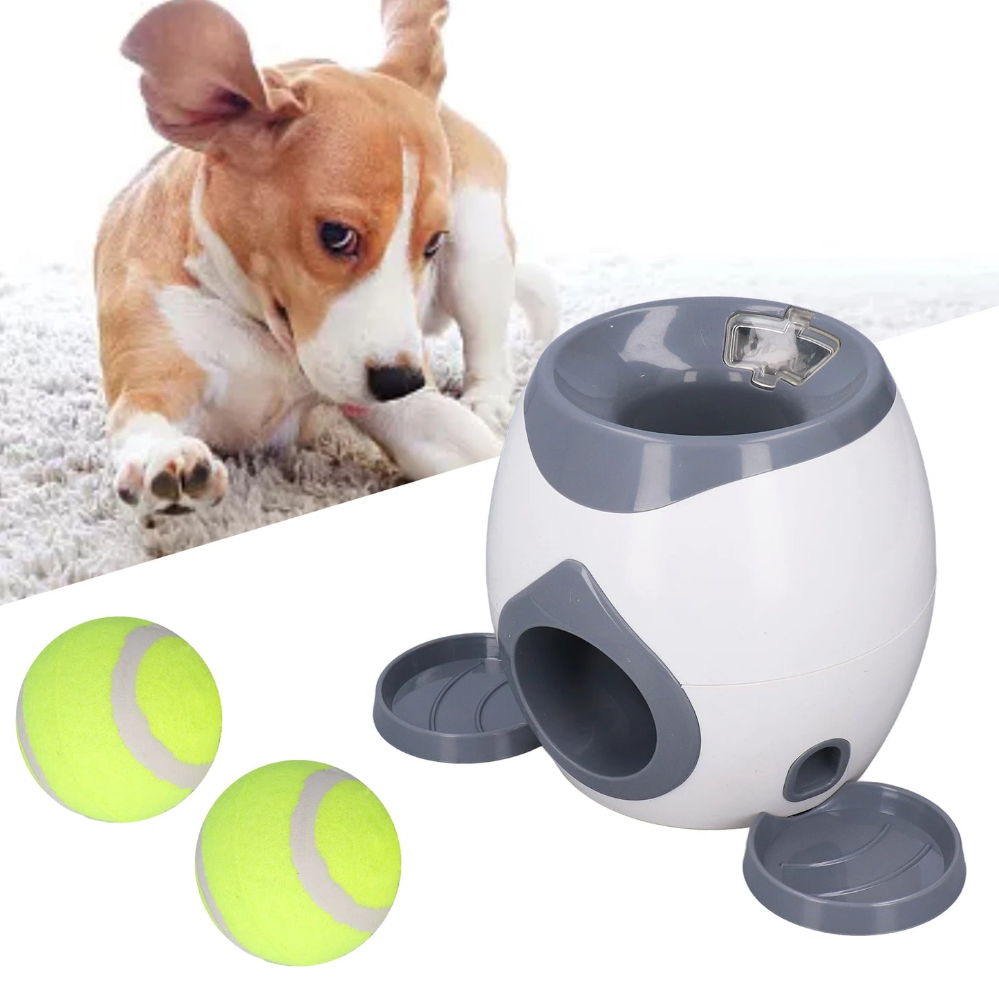 Dog Ball Feeding Toy Tennis Ball Machine With 2 Balls